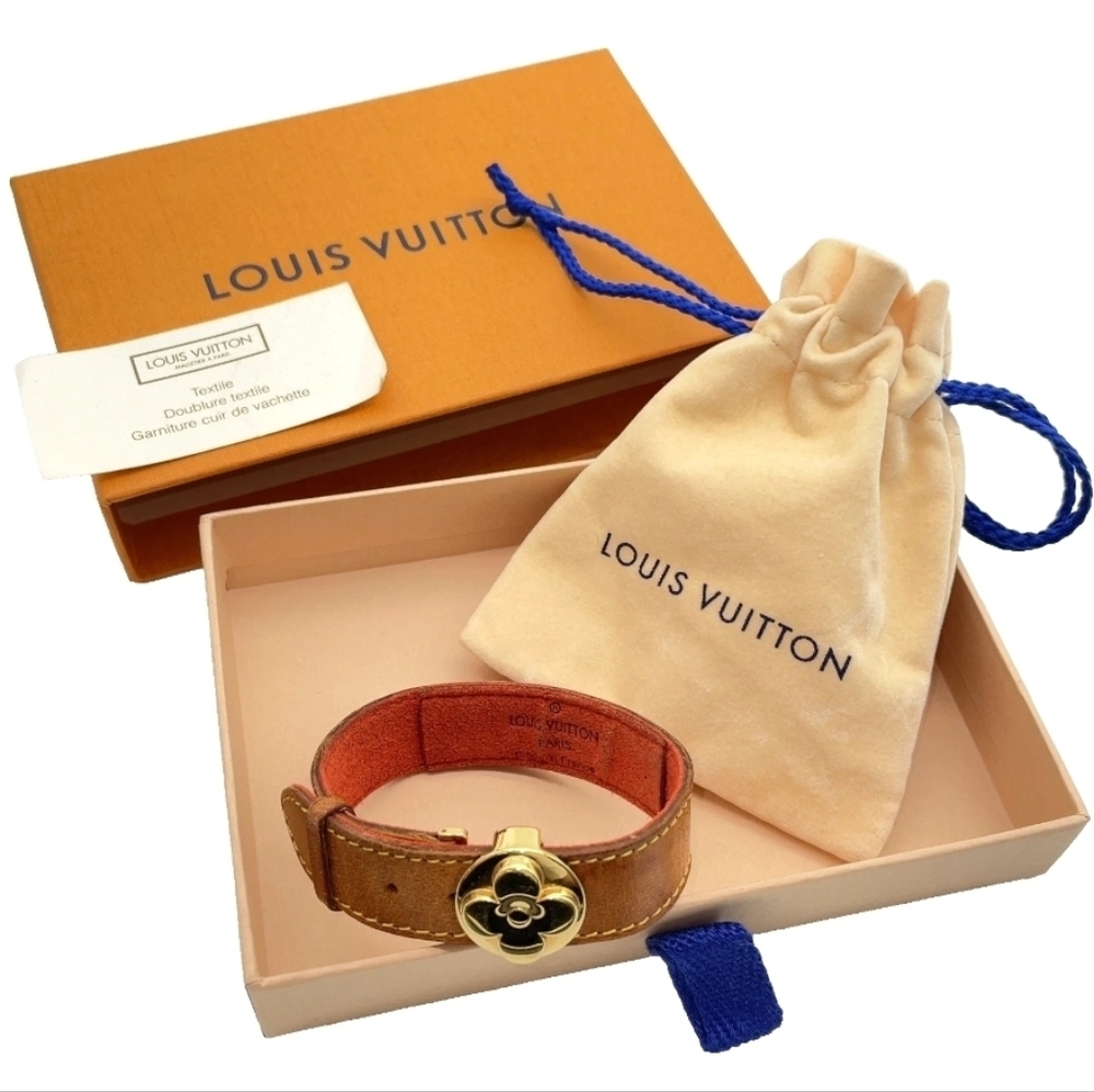 Authentic Louis Vuitton Brown and Gold Bracelet